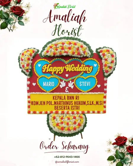 Papan Bunga Pernikahan Kadomas